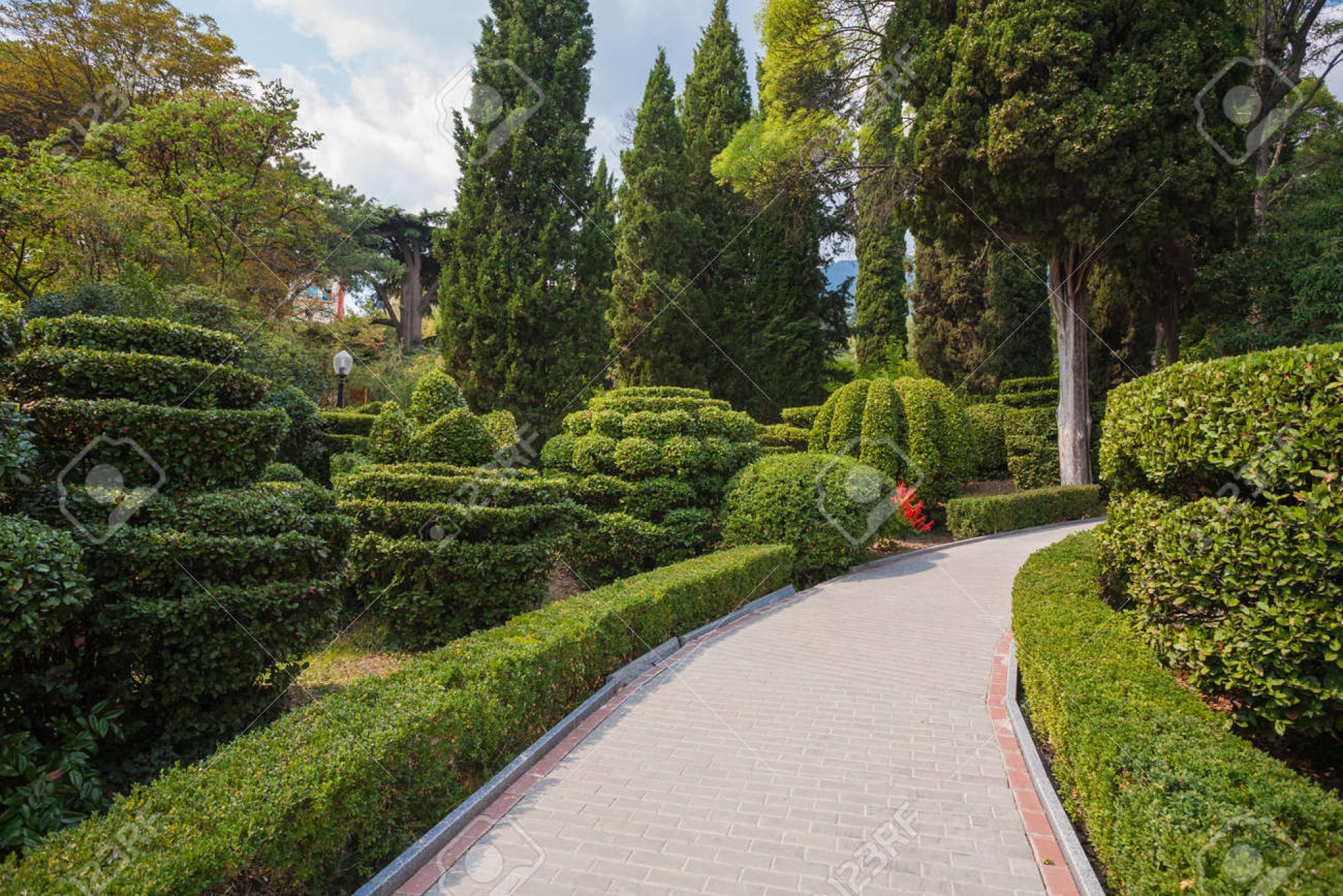 Beau jardin avec des haies bien taillées